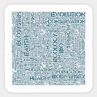 Bio Biodiversity Pattern Text Word Cloud Sticker